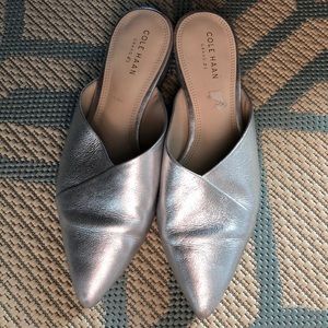 Cole haan silver slip on shoes